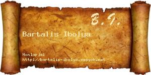 Bartalis Ibolya névjegykártya